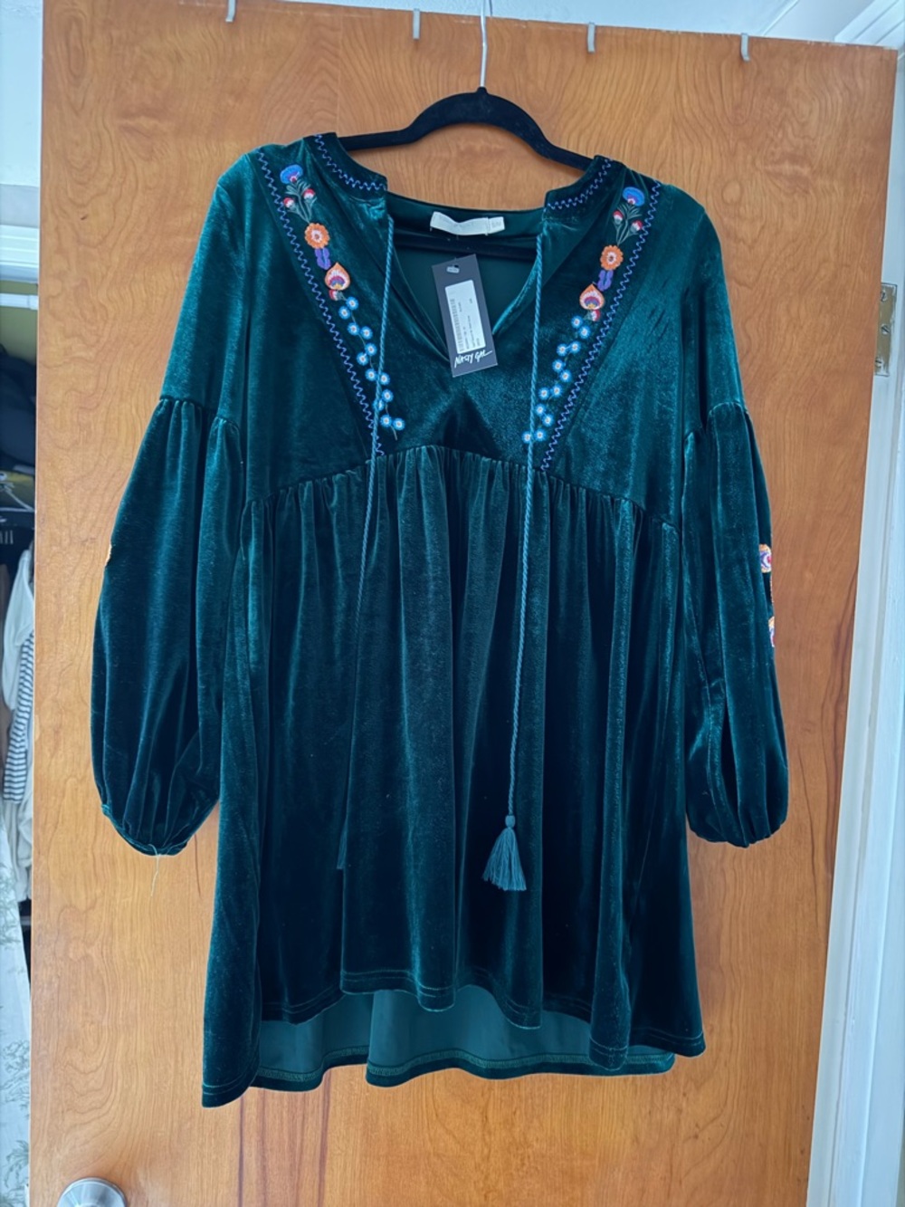 Green Velvet Mini Dress (Don't Smock Me)